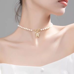 Freshwater Pearl Necklace • 14K Gold Necklace • Gold Chain • Base Real Silver